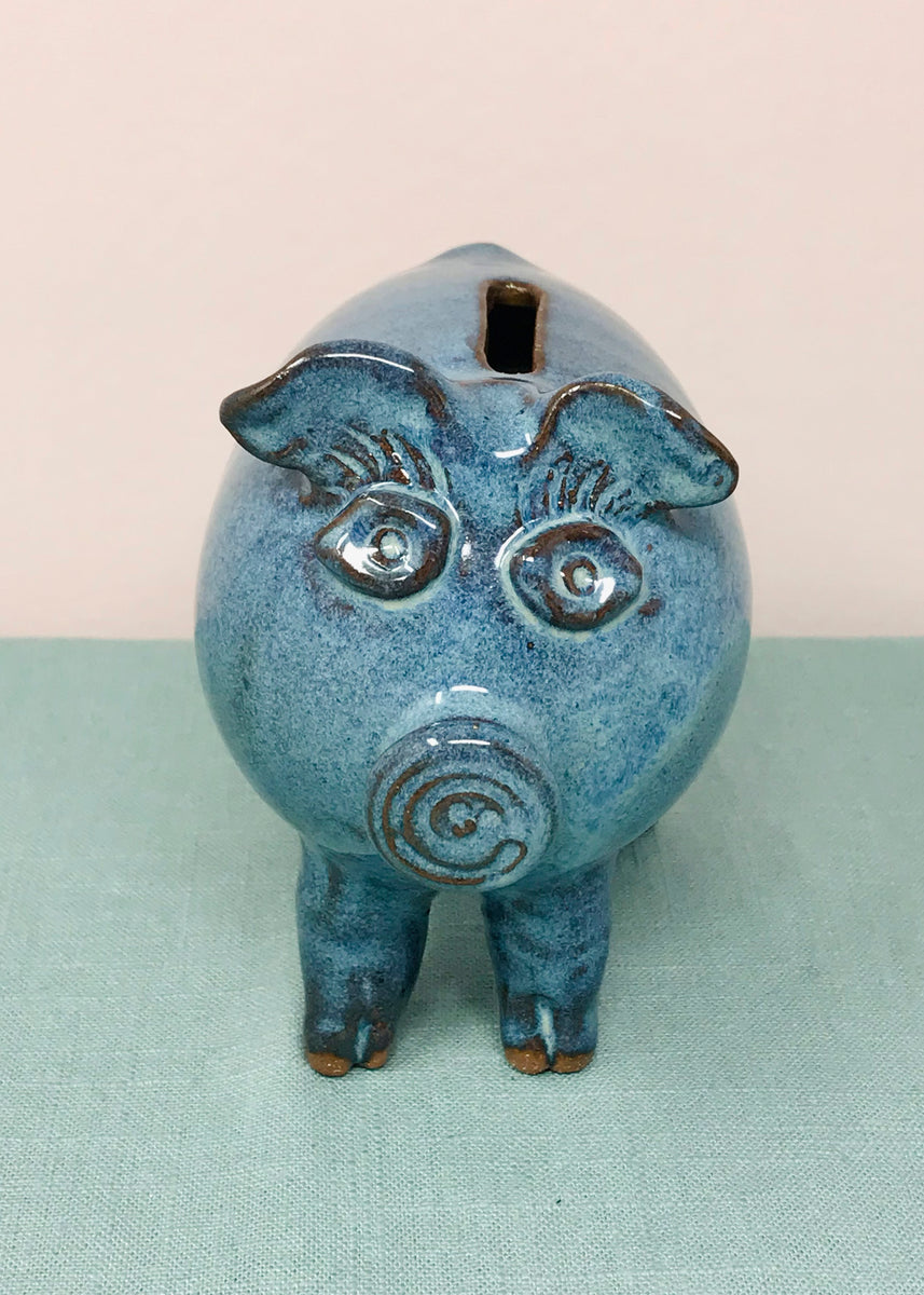 Color Block piggy bank in earthenware.