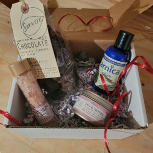 Gift Box with chocolates, lotion, candles and other gift items