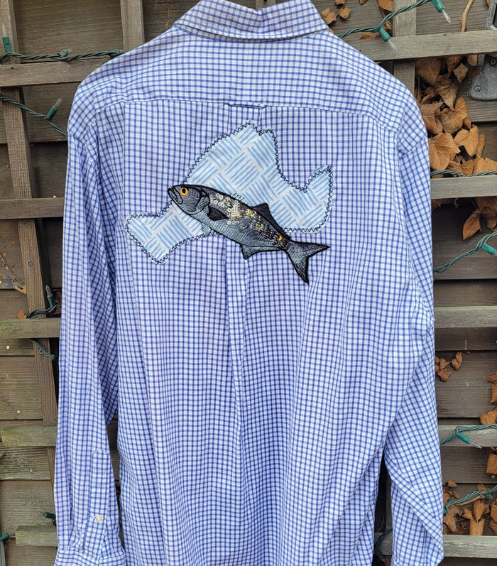 Large Long Sleeve Fish Embellished Shirt