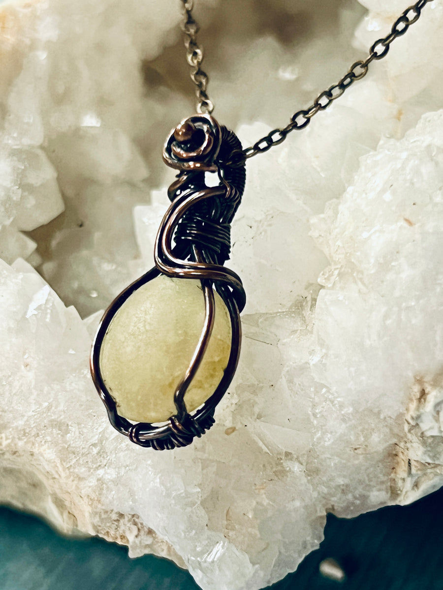 Copper Wrapped Beach Rock Pendent – Martha's Vineyard Made