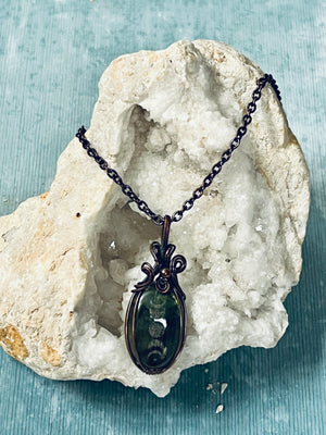 Labradorite necklace on copper 