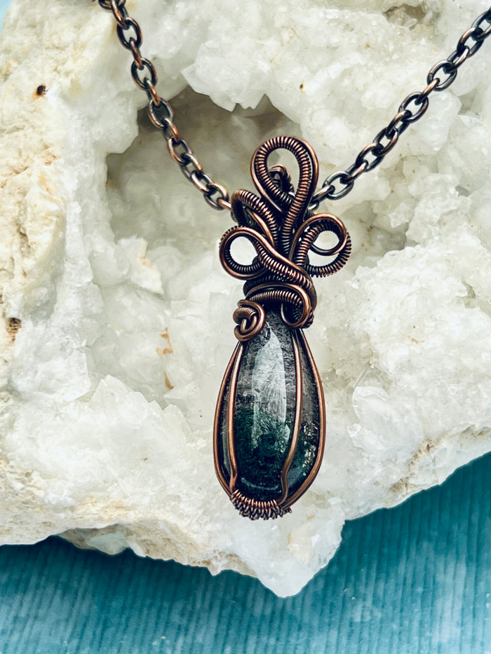 Copper Wrapped Lodalite Pendent
