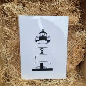 Edgartown paper cut design on a greeting card