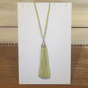 Beaded Chain Tassel Necklace