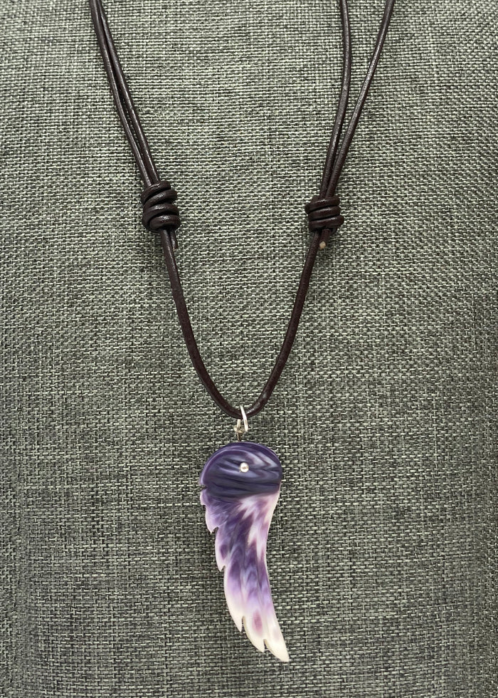Carved Angel Wing Necklace