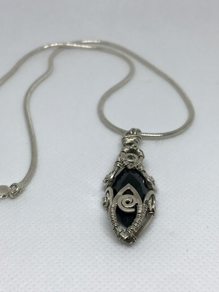Obsidian Sterling Silver Necklace