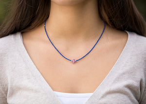Lapis & Pink Sapphire Necklace