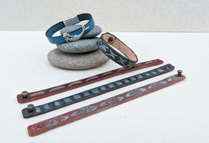 Leather Treasures Hand Stamped Bracelet
