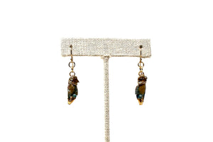 One inch golden crab claw earrings