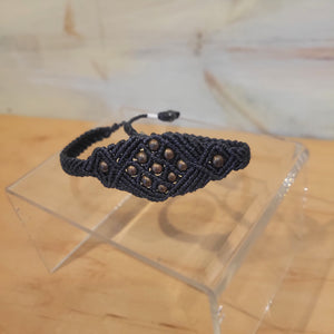 A navy woven bracelet