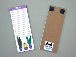 The front and the back of the purple magnetic notepad