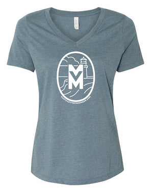 A simple V neck with our signature MVM logo. Available in heather slated sizes small to 2X large.